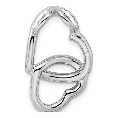 Sterling Silver Double Heart Slide Pendant – view 5