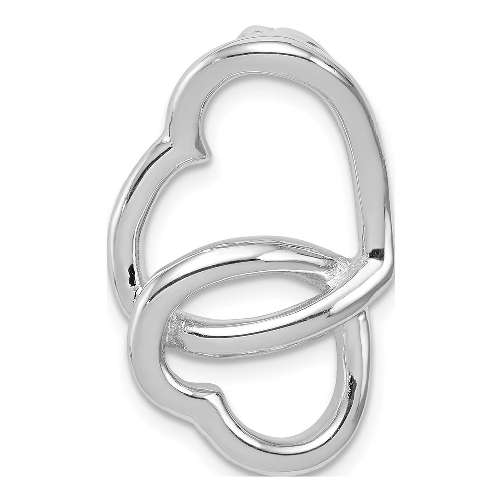 Sterling Silver Double Heart Slide Pendant