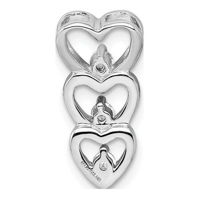 Sterling Silver CZ Multi Hearts Slide Pendant – view 5