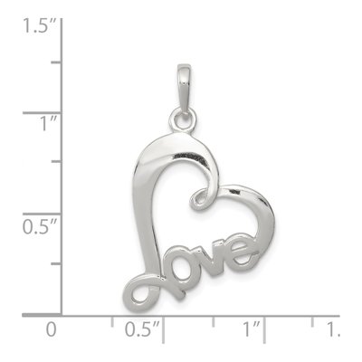 Sterling Silver Love Heart Pendant – view 4