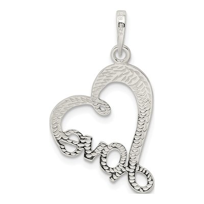Sterling Silver Love Heart Pendant – view 5