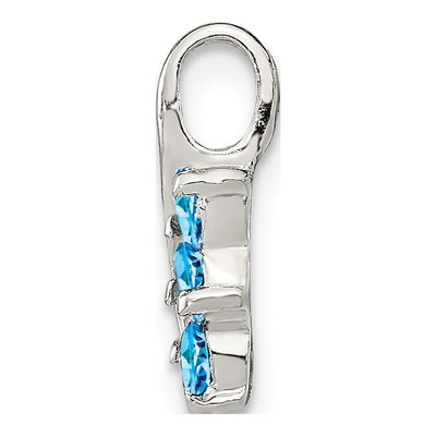 Sterling Silver Swiss Blue Topaz Slide Pendant – view 3