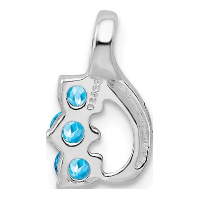 Sterling Silver Swiss Blue Topaz Slide Pendant – view 4