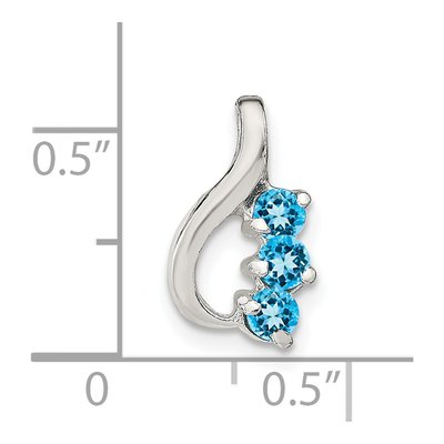 Sterling Silver Swiss Blue Topaz Slide Pendant – view 5