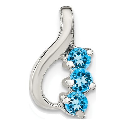 Sterling Silver Swiss Blue Topaz Slide Pendant