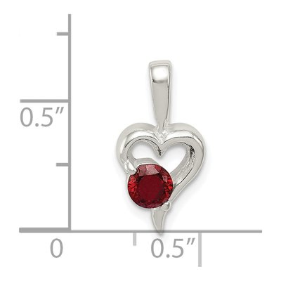 Sterling Silver CZ Heart Pendant – view 4