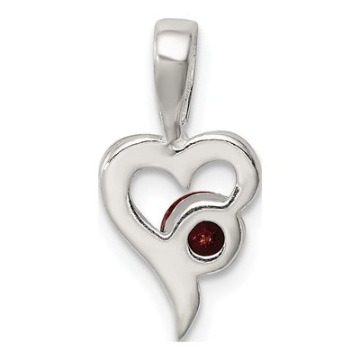 Sterling Silver CZ Heart Pendant – view 5