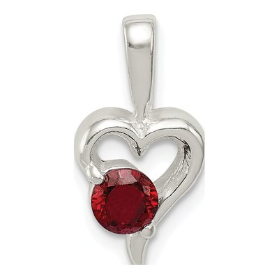 Sterling Silver CZ Heart Pendant