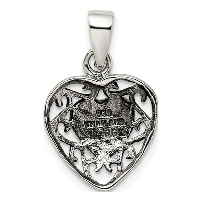 Sterling Silver Onyx Filigree Heart Pendant – view 5
