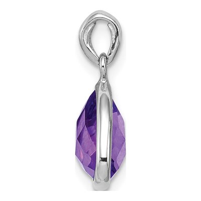 Sterling Silver Amethyst Trillion Pendant – view 3