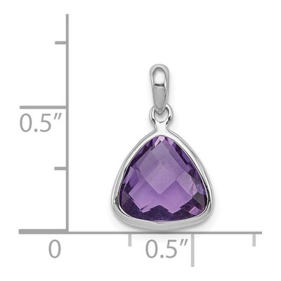 Sterling Silver Amethyst Trillion Pendant – view 5