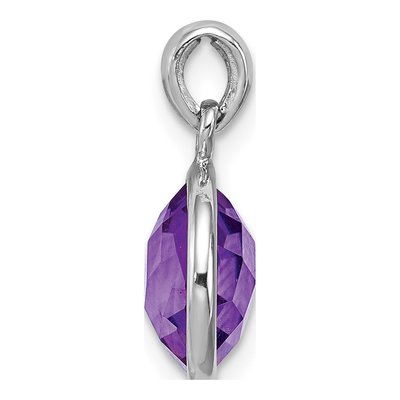 Sterling Silver Amethyst Bezel Pendant – view 3