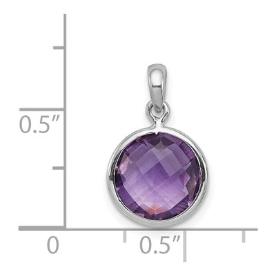 Sterling Silver Amethyst Bezel Pendant – view 4