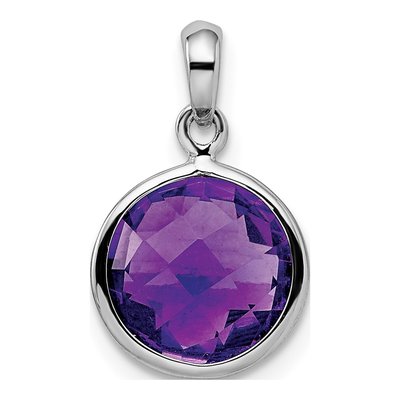 Sterling Silver Amethyst Bezel Pendant – view 5
