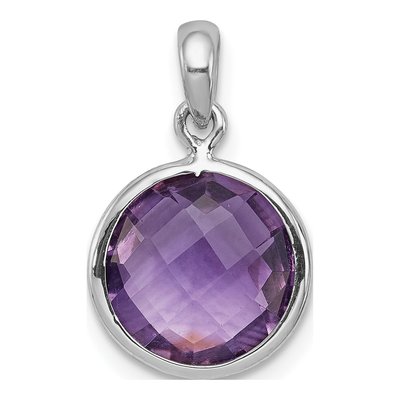 Sterling Silver Amethyst Bezel Pendant