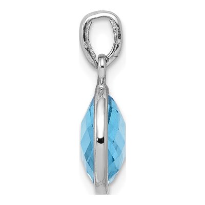 Sterling Silver Swiss Blue Topaz Pendant – view 3