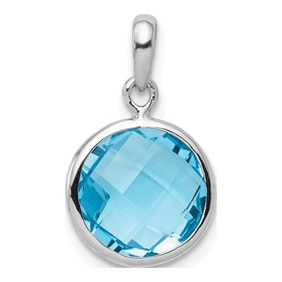 Sterling Silver Swiss Blue Topaz Pendant
