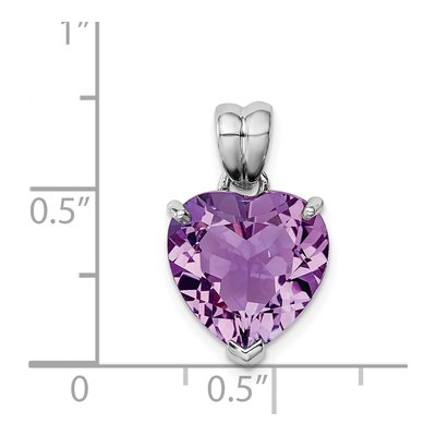 Sterling Silver Amethyst Heart Pendant – view 4