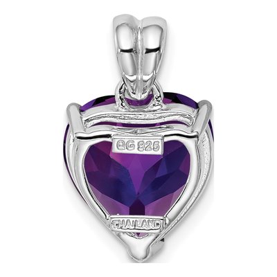 Sterling Silver Amethyst Heart Pendant – view 5