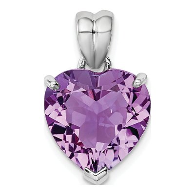Sterling Silver Amethyst Heart Pendant