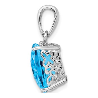 Sterling Silver Swiss Blue Topaz Pendant – view 3
