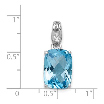 Sterling Silver Swiss Blue Topaz Pendant – view 4