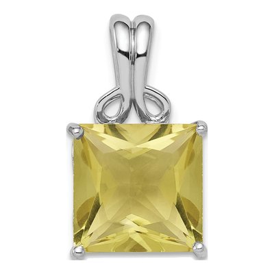 Sterling Silver Lemon Quartz Lemon Pendant