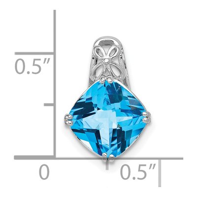 Sterling Silver Swiss Blue Topaz Pendant – view 4