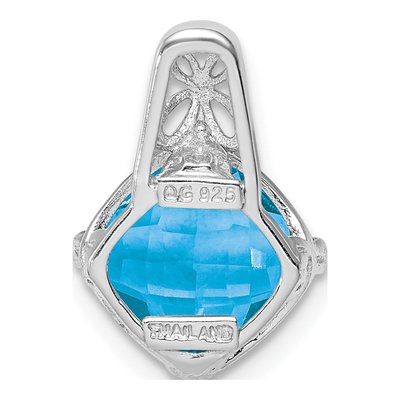 Sterling Silver Swiss Blue Topaz Pendant – view 5