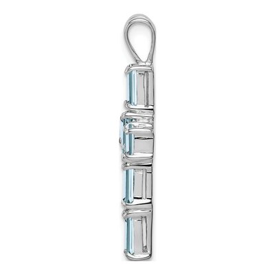Sterling Silver Aquamarine Cross Pendant – view 3