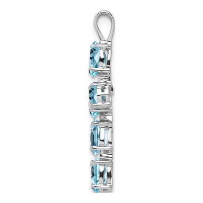 Sterling Silver Swiss Blue Topaz Cross Pendant – view 3