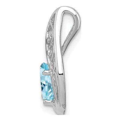 Sterling Silver Swiss Blue Topaz & Diamond Pendant – view 3