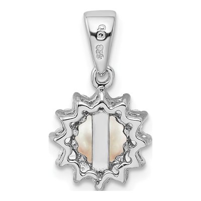 Sterling Silver Freshwater Cultured Pearl & CZ Pendant – view 5