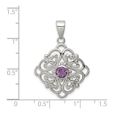 Sterling Silver Amethyst Pendant – view 4