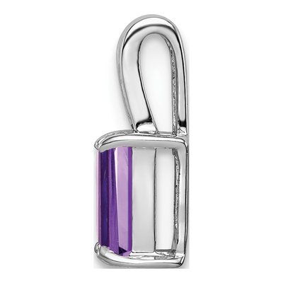 Sterling Silver Amethyst Rectangle Pendant – view 3