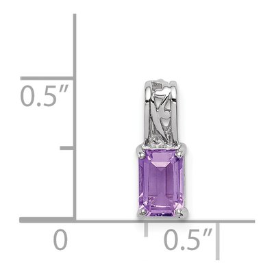 Sterling Silver Amethyst Rectangle Pendant – view 4