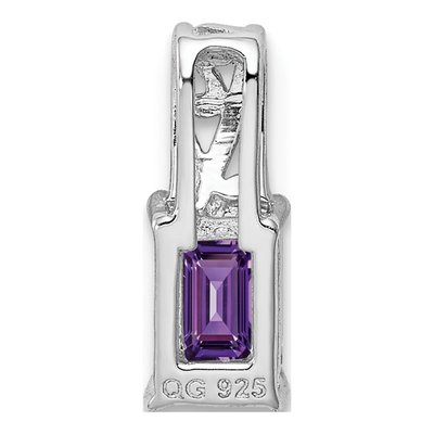 Sterling Silver Amethyst Rectangle Pendant – view 5