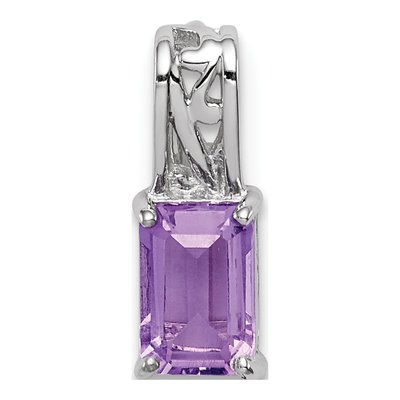 Sterling Silver Amethyst Rectangle Pendant