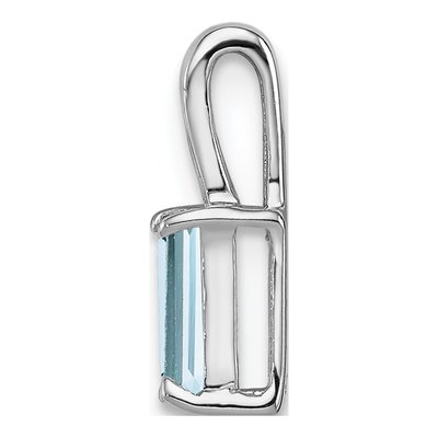 Sterling Silver Aquamarine Rectangle Pendant – view 3
