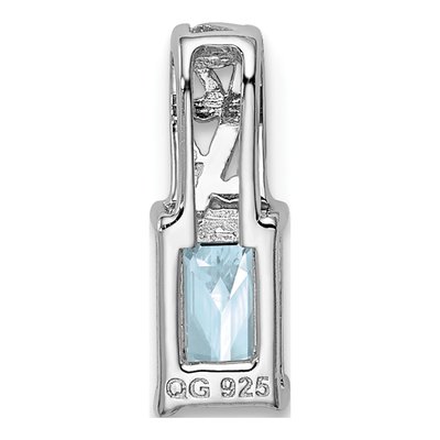 Sterling Silver Aquamarine Rectangle Pendant – view 5