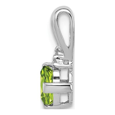 Sterling Silver Peridot & Diamond Pendant – view 3