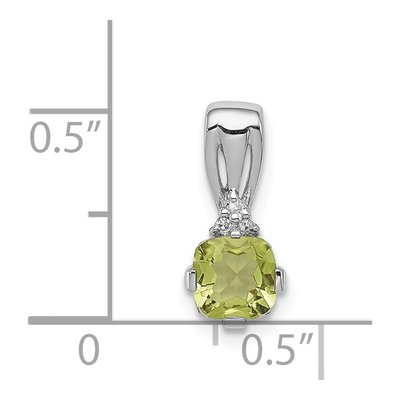 Sterling Silver Peridot & Diamond Pendant – view 4