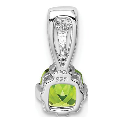 Sterling Silver Peridot & Diamond Pendant – view 5