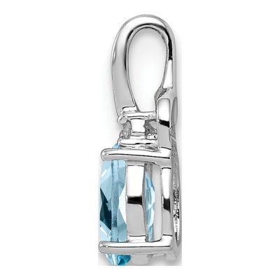 Sterling Silver Sky Blue Topaz & Diamond Oval Pendant – view 3