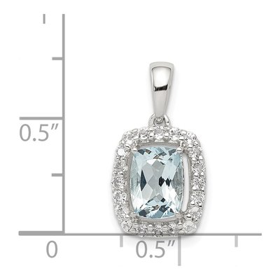 Sterling Silver Aquamarine & White Topaz Pendant – view 4