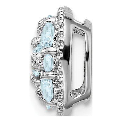 Sterling Silver Aquamarine Square Slide Pendant – view 3