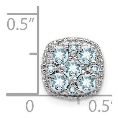 Sterling Silver Aquamarine Square Slide Pendant – view 4