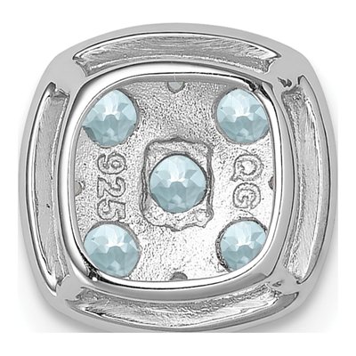 Sterling Silver Aquamarine Square Slide Pendant – view 5