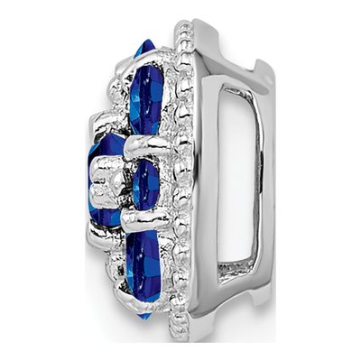 Sterling Silver Sapphire Square Slide Pendant – view 3