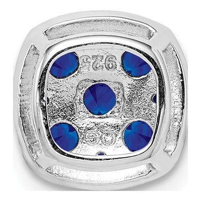 Sterling Silver Sapphire Square Slide Pendant – view 5